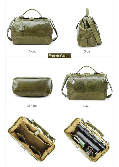 CONTACT'S Genuine Leather Top Handle Bags for Women Sling Shoulder Bags Tote Bag Handbags Metal Frame Female Bags Ladies Fashion