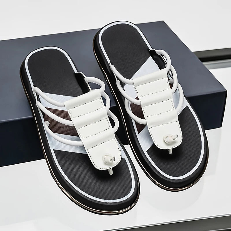 Stylish Summer Slippers for Men Outdoor Soft Sole Slides Leisure Walk Male Flip Flops Mens Casual Beach Shoes Sandals Sandalias