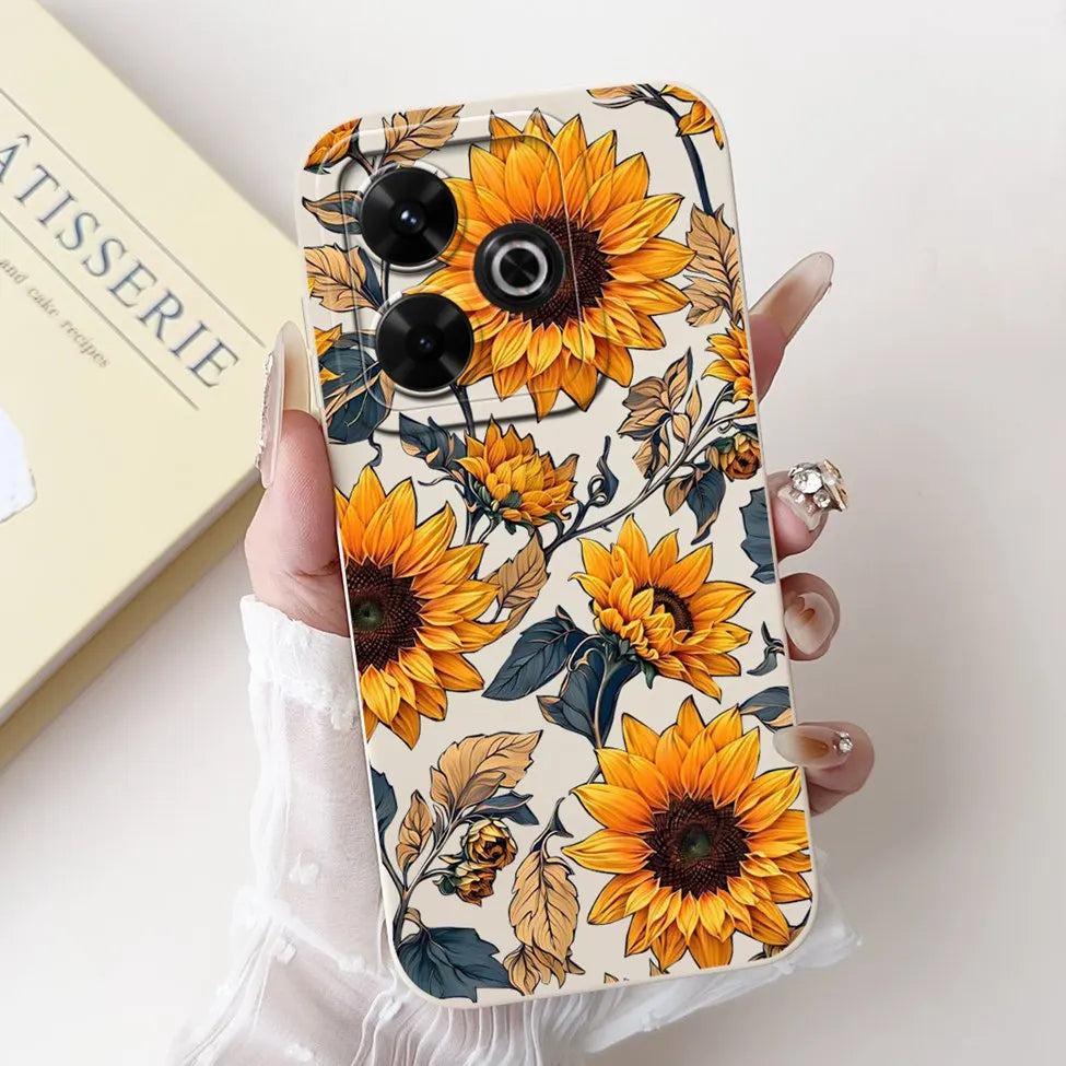 Casing For Redmi 13 Case 13 5G Cute Cat Fashion Luxury Flowers Silicone Shockproof Back Cover For Redmi 13 5G Phone Case Bumper