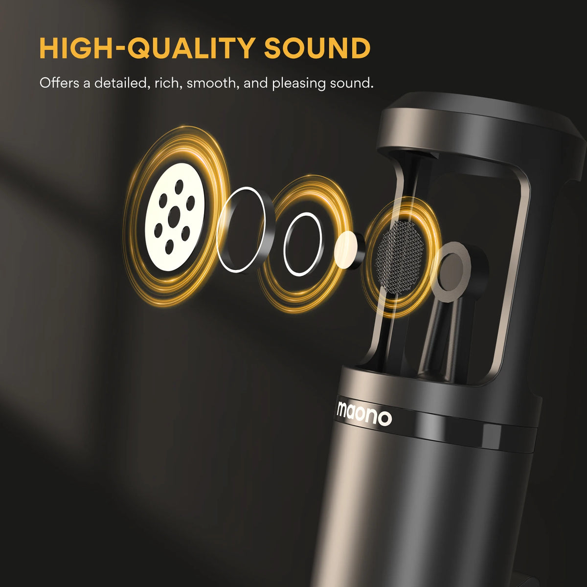 MAONO PM360TR Condenser Microphone XLR Podcast Microphone 3.5mm Mic for PC Laptop Phone Sound Card Gaming Recording Podcasting