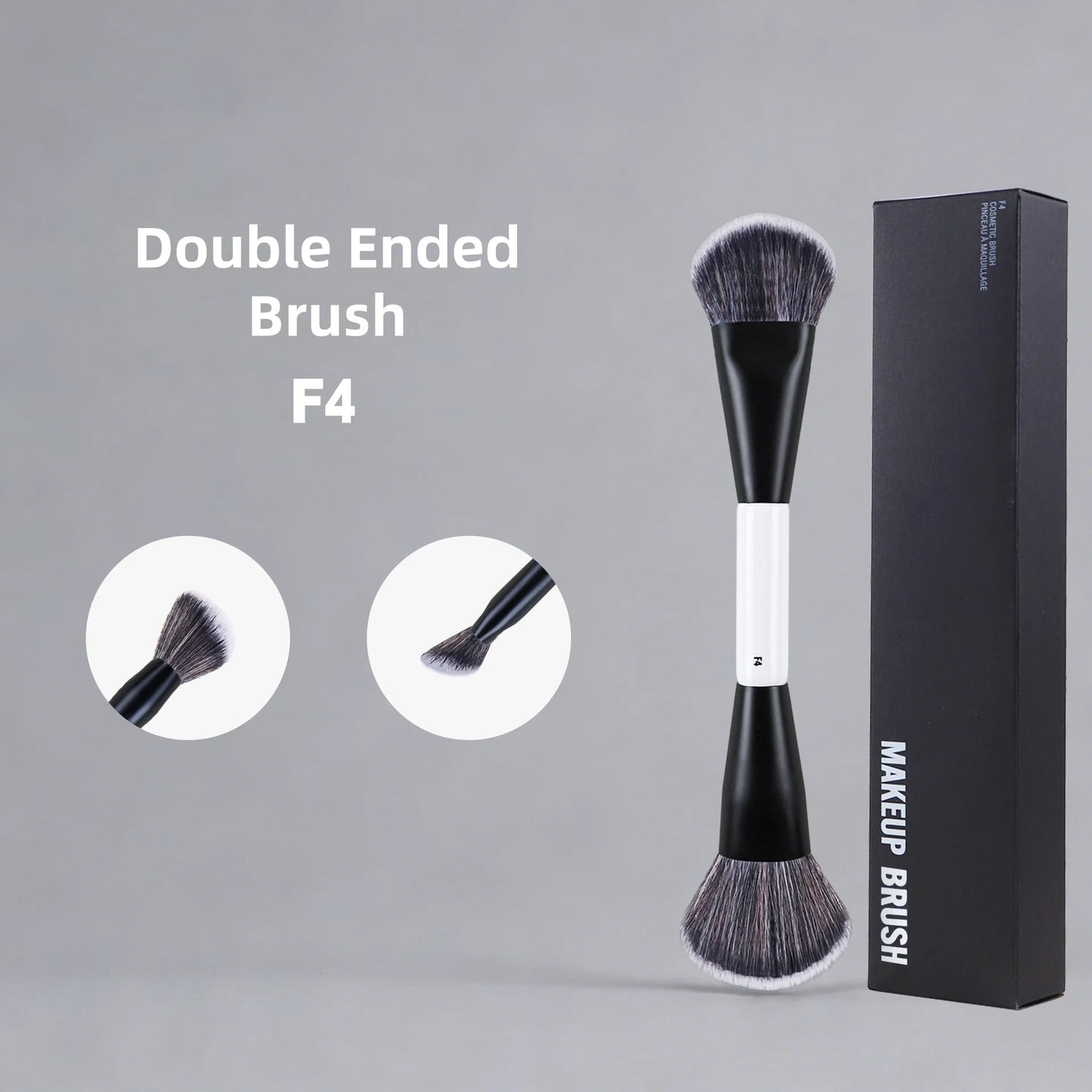 Dual-Ended Foundation Face Brush F4 Powder F1 Blush Contour F2 Makeup Brushes with Box Packaging