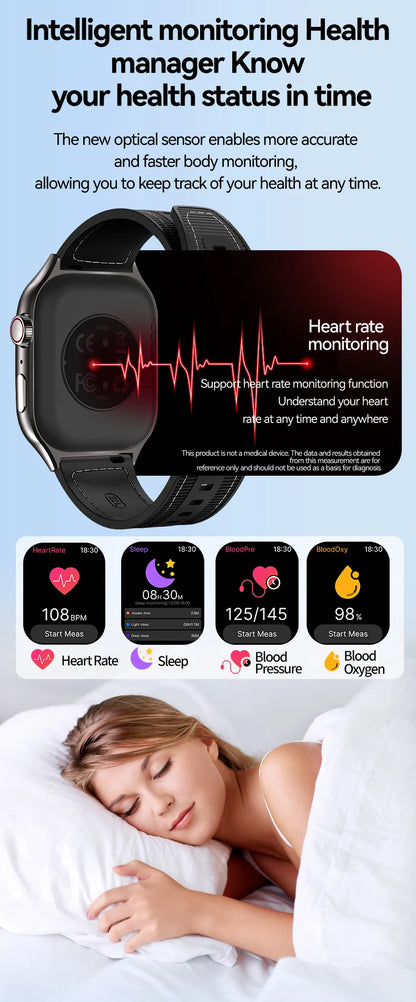 LAXASFIT 2.01 Inch Curved Screen Men's Smart Watch Bluetooth 5.3 HD Call Multiple Sports Modes Woman Watch Gift