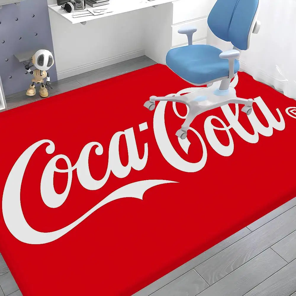 C-Coca Cola Bathroom Mat Anti-slip Absorb Water Long Strip Cushion Bedroon Mat Welcome Doormat