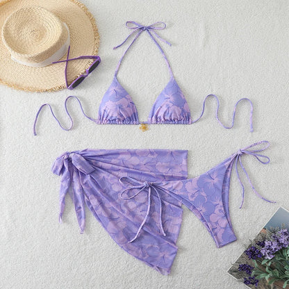 Sexy Swimsuit Women's Bikinis Swimwear Woman 2026 Bathing Suit 3 Piece Triangle Bikinis Sets Beach Dress Wear Cover Up Beachwear