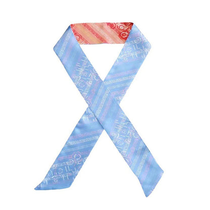 100% Natural Mulberry Silk Long Scarf Solid Color Neckerchief Hair Ties Bag Ribbon Headband Hair Ornament Female Strip Scarves