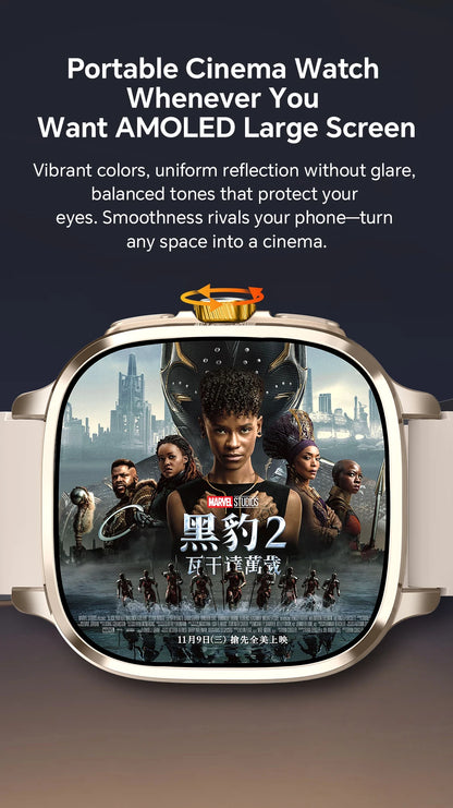 Global Version Smartwatch 2.4 inch Amoled Screen insert Sim Card GPS WIFI 190° Rotating Camera Game Android 13.0 Smart Watch