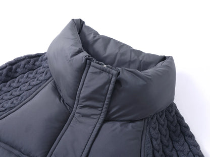Women's Vest Autumn Winter Sleeveless Down Jacket Loose Casual Stand Collar Pocket Puffer Waistcoat Coat Female Trendy Outerwear