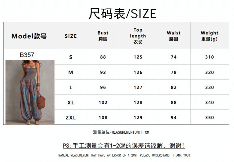Sexy Sleeveless Backless Jumpsuit Women's 2026 Summer Boho Wide Leg Printed Loose Long Pants Jumpsuits Vacation Party Clothing