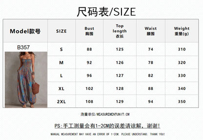 Sexy Sleeveless Backless Jumpsuit Women's 2026 Summer Boho Wide Leg Printed Loose Long Pants Jumpsuits Vacation Party Clothing
