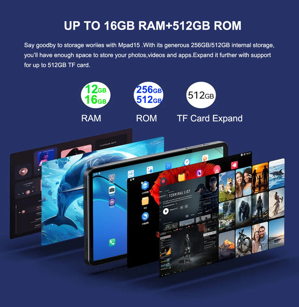 Nenmone Mpad15 14 inch Tablet 2 In 1 Tablet Laptop 14" Octa Core 16GB RAM 512GB ROM Android15 Tablet With Keyboard 2.4G/5G WiFi