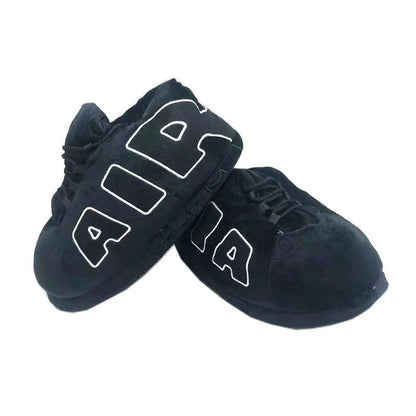 Winter fluffy home slippers Popular on Instagram Soft Non-slip thick sole living room shoes funny High-top warm shoes，men women