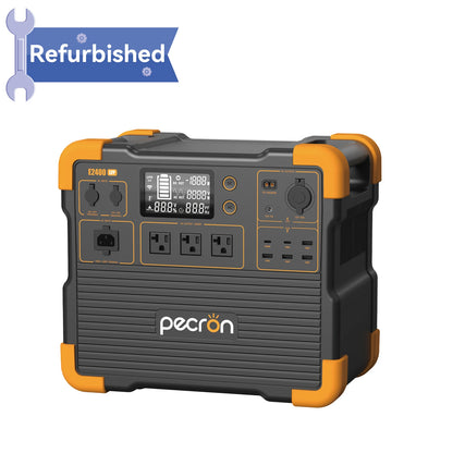 Used-PECRON E2400LFP 2048Wh/2400W with 3840Wh Extra Battery Expandable to 5888Wh, Fast Charging in 1.5 Hrs for Emergencies, Camping, RV, Home Use
