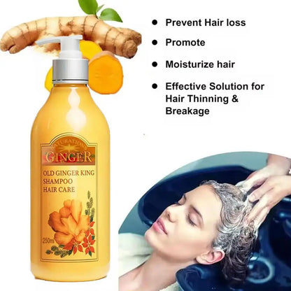 250ml Old Ginger Juice Hair Shampoo Professional Hair Scalp Treatment Oil Control Dense Anti Hair Loss