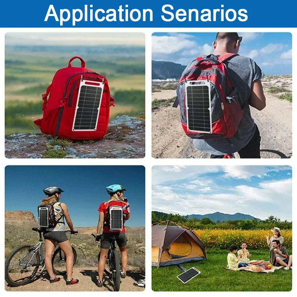 30W Portable Solar Panel 5V Solar Plate WithUSB Safe Stabilize Charger For Power Bank Phone Outdoor Camping Home RV Gift