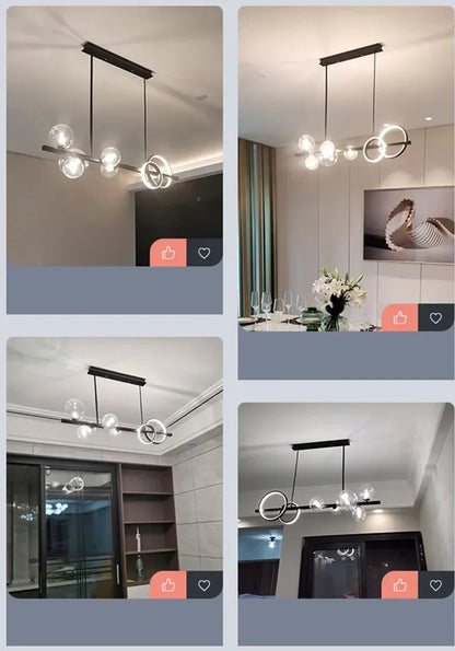 Magic Bean Long Pendant Lights Nordic Restaurant Modern Creative Kitchen Light Luxury Living Room Bar Decor Lighting G9 Bulb
