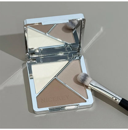 NICEKEY Makeup Kit Include 4 Matte Lipgloss,1 Face Blusher,1 Pressed Powder,1 Eyesshadow Palette,1 Contour Palette With Necklace