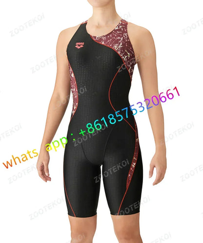 Women One Piece Swimwear Knee Length Swimsuit Bodysuit Swimming Pool Sports Professional Training Comfortable Swimwear 2026