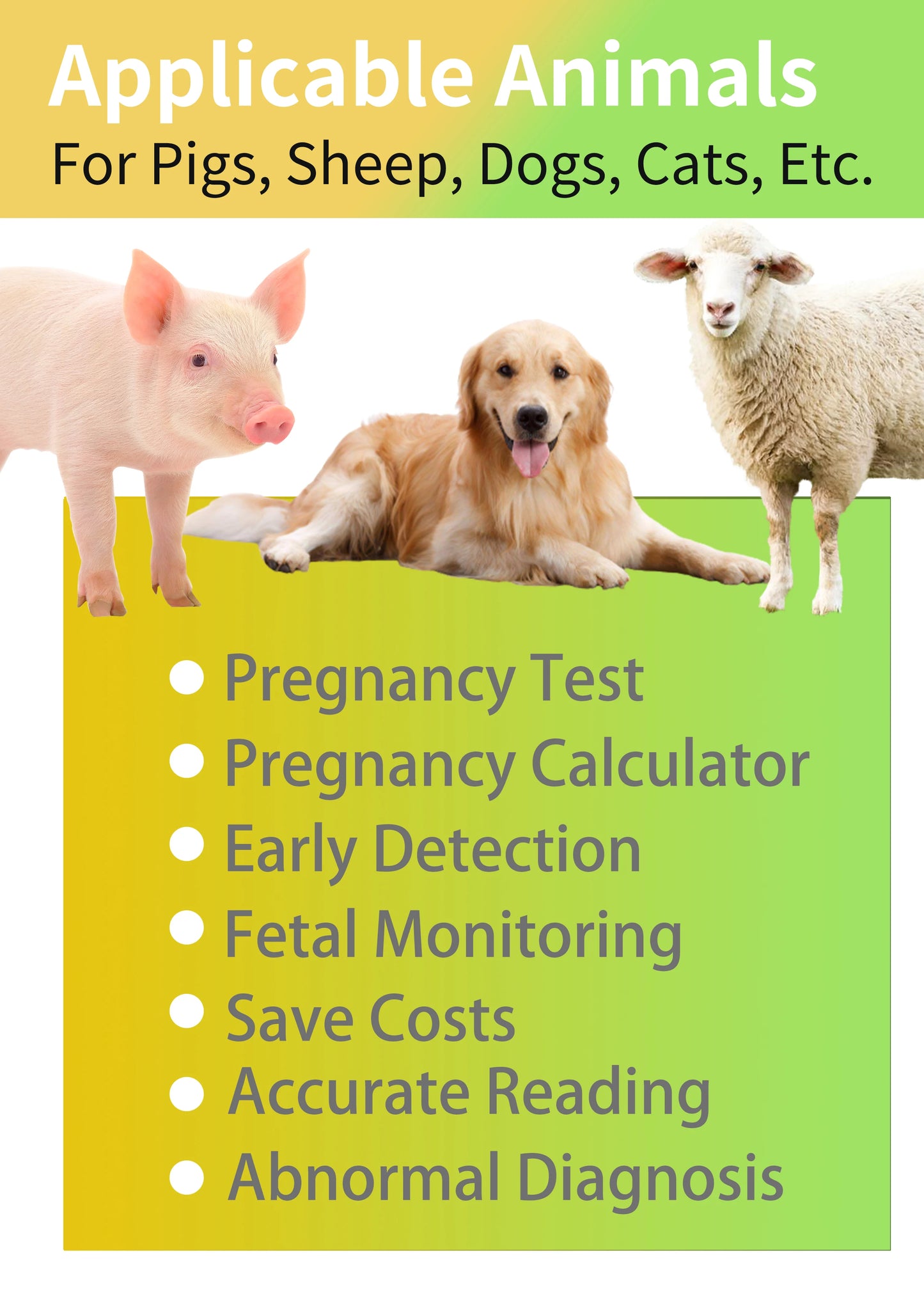 Portable Veterinary Ultrasound Scanner, Vet Pregnancy Ultra Machine with 3.5MHz Convex Probe for Pig Sheep Goat Dogs Animals