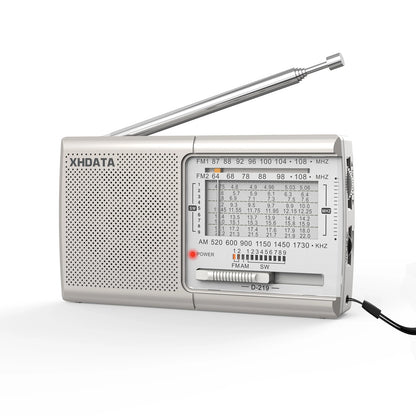 XHDATA D219 FM1-2/AM/SW1-9 11 Bands World Radio Receiver Fine Tuning Step High Sensitivity Pocket Size Walkman Digital Radio