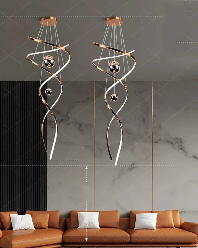 Modern home decor led lights pendant light lamps forstaircase Chandeliers for living room hanging light indoor lighting