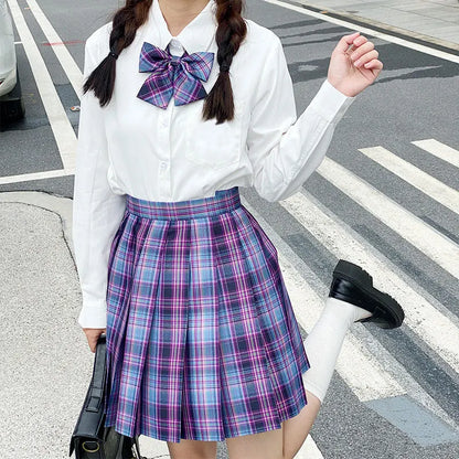 Full Set School Clothes Japanese Style Uniform Long Sleeve Jk Seifuku for Girl High Waist Pleated Skirt Anime Cosplay Schoolgirl