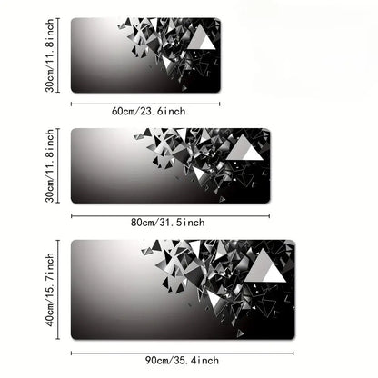 Black and Gray Polygon Pattern Mouse Pad Desk Mat Stitched Edge Non-Slip Gaming Mats PC Accessories Keyboard Desk Pad Mauspad