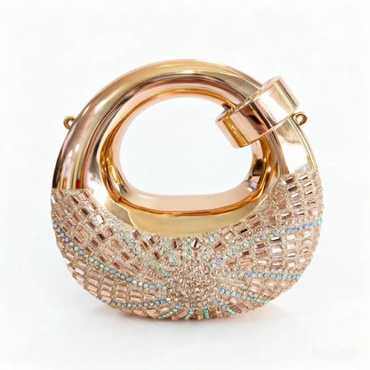 Mini Golden Evening Bag Purses and Handbags Luxury Designer Shoulder Bags Diamond Party Wedding Round Acrylic Clutch Purse Ins