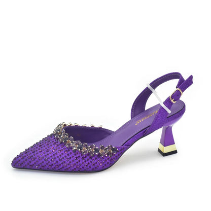 New Design Women Nigerian Italian Shoes and Bags Set Decorated with Rhinestone Shoes for Women and Bag 2026 Designer Luxury