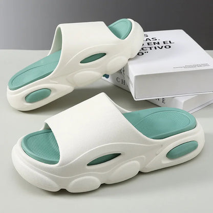 Comwarm New Men Summer Slippers Thick Sole House Non-slip Bathroom Shower Slides Outdoor Soft Cloud Fashion Beach Shoe Flip-flop