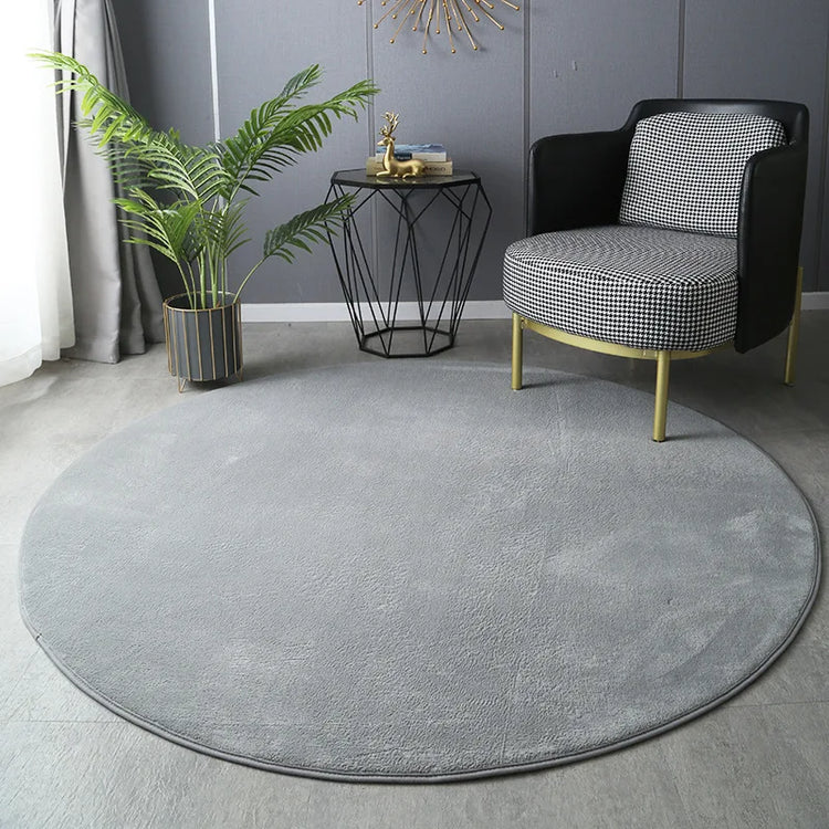 Round Thickened Coral Velvet Carpet Soft Bedroom Mats Bed Full Living Room Rugs Tatami Mat Computer Desk Balcony  Blanket