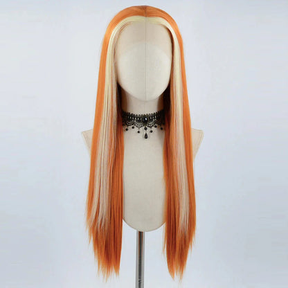 Charisma Synthetic Lace Front Wig Long Silky Straight Hair Heat Resistant Hair Synthetic Wigs For Women Ginger Blonde Wig