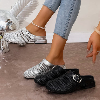 Women Flat Slippers Anti-slip Outdoor Women Shoes Breathable New Retro Platform Sandals Elegant Slip on Slippers Slides Women