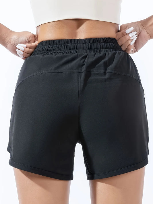 Women's Summer Quick Dry Sports Shorts High Waist Butt Lifting 2-in-1 Running Training Yoga Shorts
