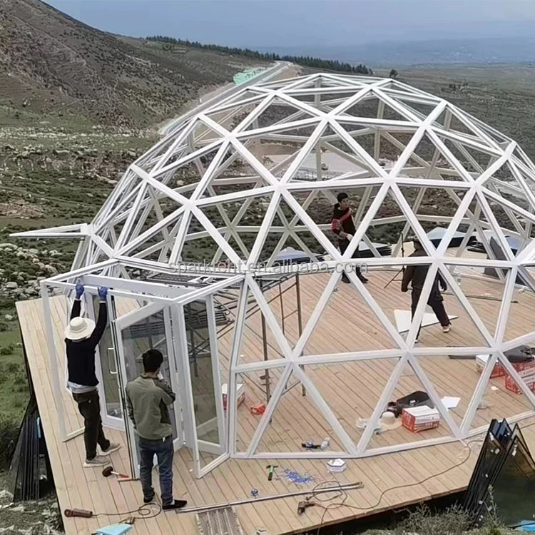 Factory Direct 2026 Top RatedStarry Sky Waterproof Outdoor Camping Geodesic Igloo Glass Dome Tent Double Layer Ball Tent with Ba