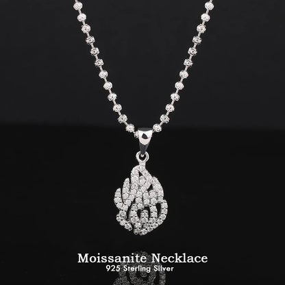 Full Moissanite Necklaces For Women Men 925 Sterling Silver Lab Diamond Pendant Chain Wedding Party 18K Gold Plated Fine Jewelry