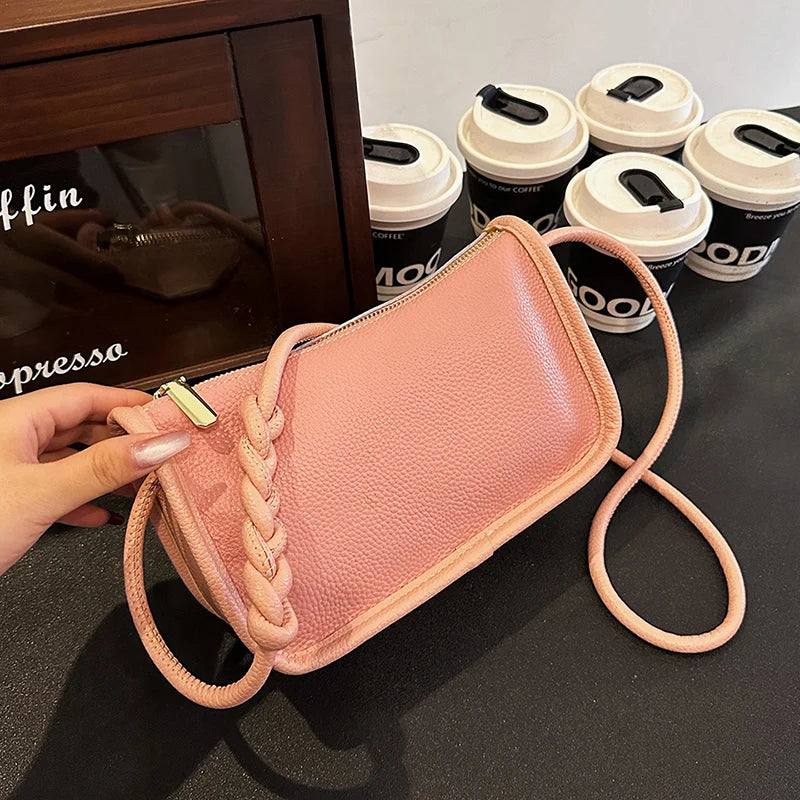 100%Real Cowhide Genuine Leather Sac Fashion Women Crossbody Bags For Ladies New High Capacity Shoulder Bag Handbag Female Purse