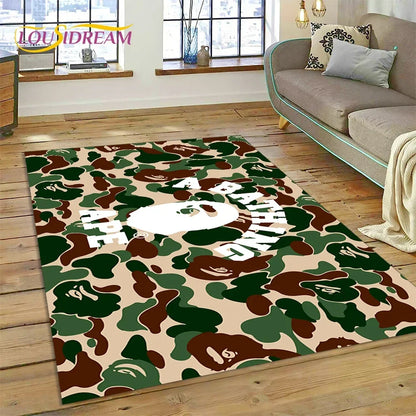 3D Printing B-BAPE Fashion Carpet Rug for Bedroom Living Room Home Sofa Decoration,Children Game Large Decor Floor Mat Gift