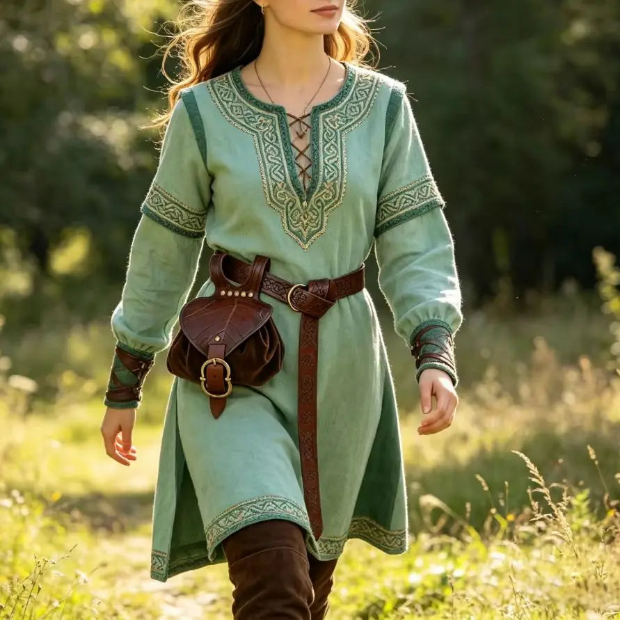 Medieval Waist Bag Retro PU Leather Elf Leaf Copper Coin Waist Bag Belt Accessories Renaissance Dress Belt Waist Bag Props