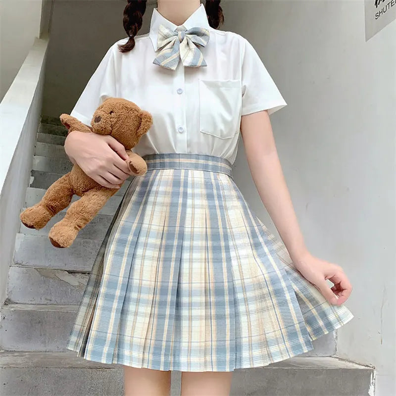 Japanese Bow Tie Skirt Set Student Pleated Skirt Jk Uniform Korean School Sexy Girl Preppy Style Seifuku Japanese School Uniform