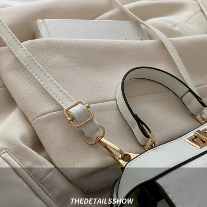 Fashion Embossed Top Handle Bags for Women,Metal Turn Lock Handbag, Adjustable Crossbody Strap,versatile Purse for Daily Outings