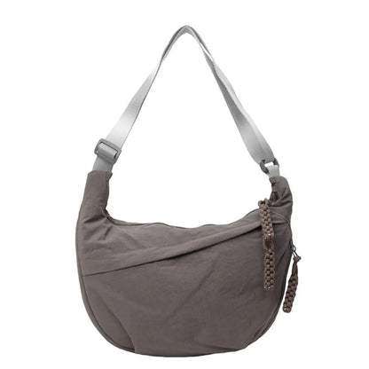 New Fashion Canvas Crossbody Bags Korean Simplified Shoulder Bag Large Capacity Sports Hobos Bag Solid Color Dumpling Bag
