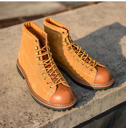 Handmade Autumn Winter New British Men Casual Leather Shoes Dress Cow Suede Ankle Boots Tooling Outdoor Work Desert Boots
