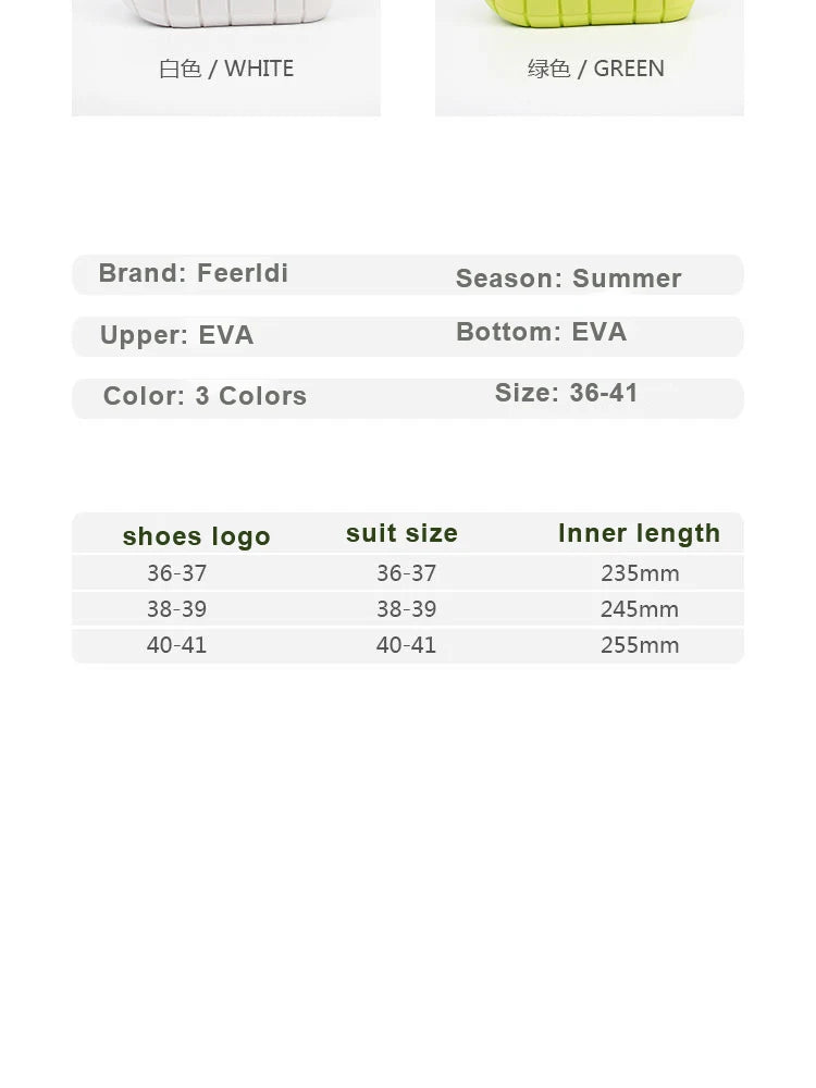 Women's Flat Shoes Non-Slip Slippers Women 7cm Height Sandals Luxury Brand Platform Heels Eva Clogs Fashion Girl Slippers