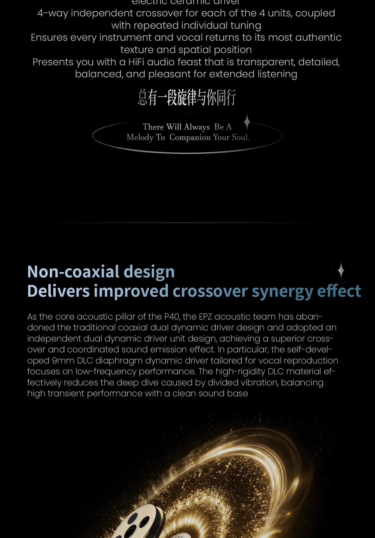EPZ P40 Star Trails PZT Ceramic In-Ear Earphone HiFi Monitoring Wired Earphone 2DD+1Planar Hybrid Drivers Detachable IEMs Cable