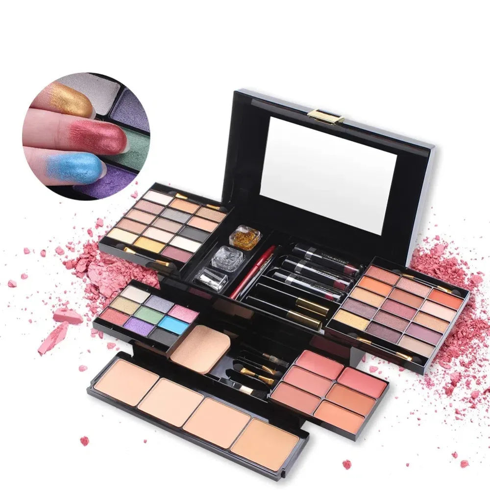 Professional Makeup Set Box Matte Glitter Eyeshadow Foundation Powder Kit Blush Women Multi-functional Palette Cosmetic Case