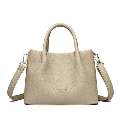 Women Soft Leather Top-Handle Bags Luxury Designer Handbag Solid Color Ladies Shoulder Crossbody Bag And Purse Commuting Sac
