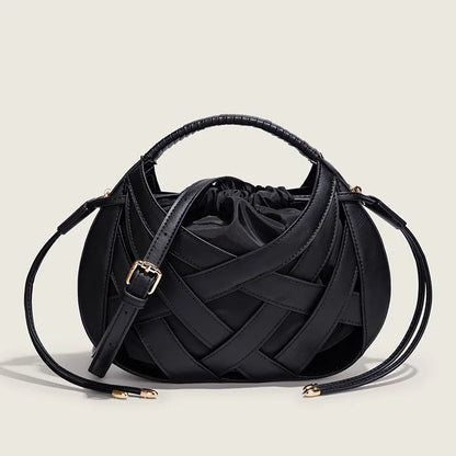 Fashion Woven Hollow Women Handbags Luxury Designer Ladies Shoulder Messenger Bag Small Totes Tassel Lady Composite Bag Burgundy