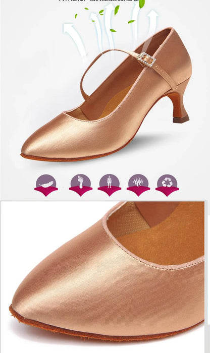 Women New Modern Dance Shoes Girls Standard Dancing Shoes High Heeled Ballroom Latin Dance Shoes for Women 5cm Heels
