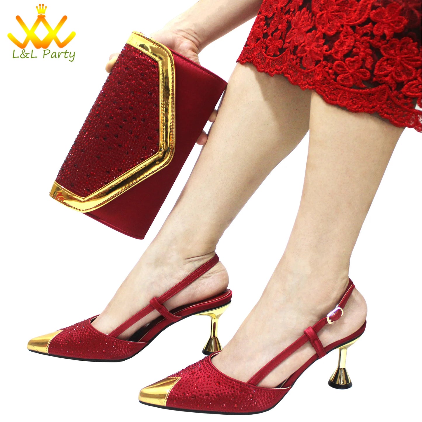 Sky Blue Color High Quality New Arrivals 2024 Italian Desing African Women Shoes and Bag Set Sweet Style Super Heels for Wedding