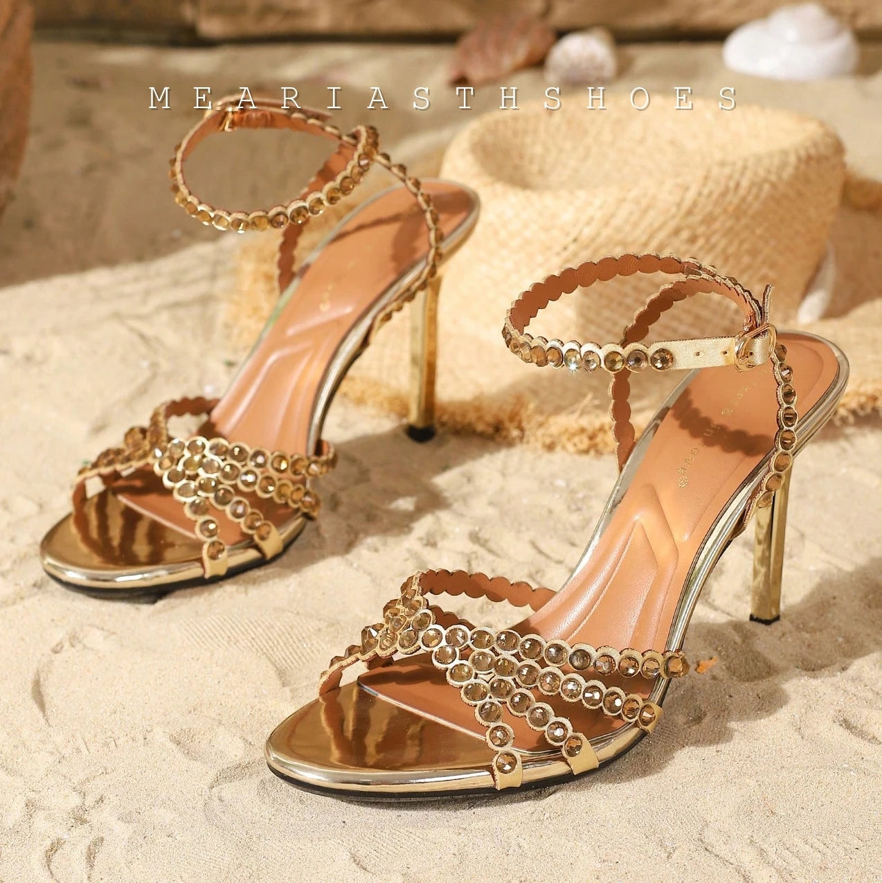 Luxury Crystal Cross Tied High Heel Sandals Women Sexy Open-toe Ankle Strap Buckle Stiletto Sandals Elegant Banquet Dress Shoes